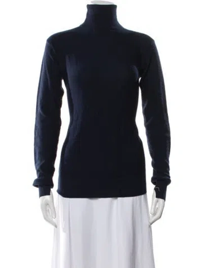 Pre-owned Organic By John Patrick Merino Wool Turtleneck Sweater In Blue