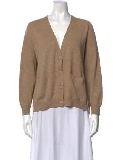 Pre-owned Organic By John Patrick Merino Wool V-neck Sweater In Neutral