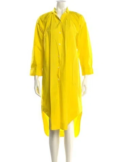 Pre-owned Organic By John Patrick Midi Length Dress In Yellow