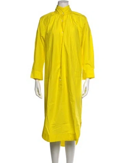 Pre-owned Organic By John Patrick Midi Length Dress In Yellow