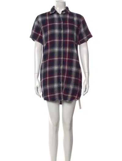 Pre-owned Organic By John Patrick Plaid Print Mini Dress In Multi
