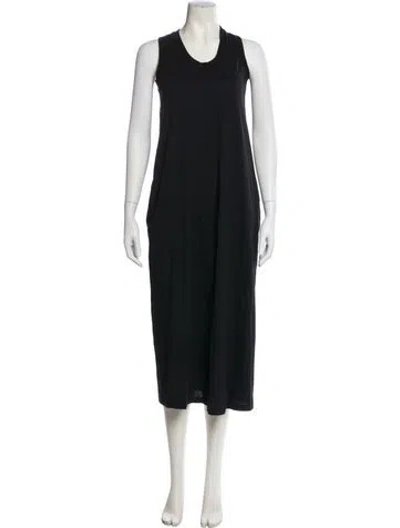Pre-owned Organic By John Patrick Scoop Neck Long Dress In Black
