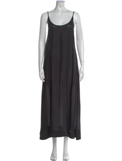 Pre-owned Organic By John Patrick Scoop Neck Long Dress In Black