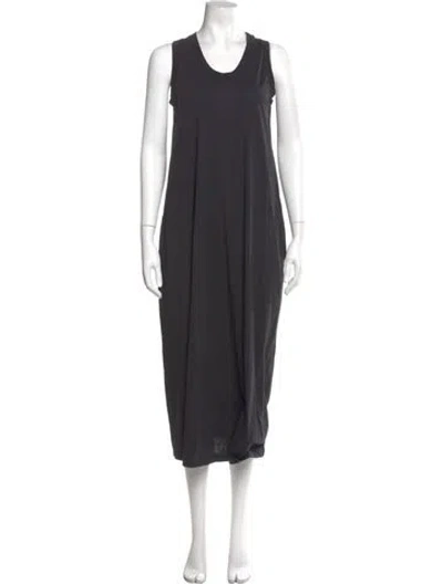 Pre-owned Organic By John Patrick Scoop Neck Long Dress In Gray
