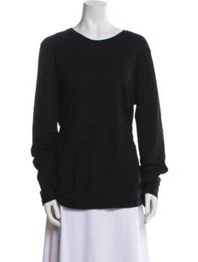 Pre-owned Organic By John Patrick Scoop Neck Long Sleeve Sweatshirt In Black