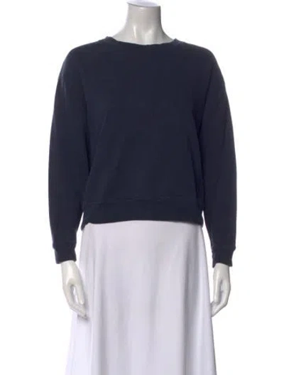 Pre-owned Organic By John Patrick Scoop Neck Long Sleeve Sweatshirt In Blue