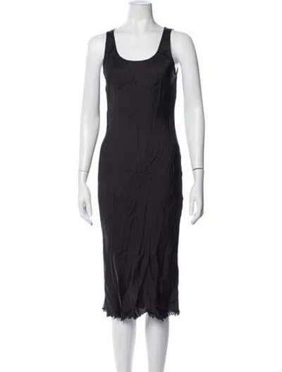Pre-owned Organic By John Patrick Scoop Neck Midi Length Dress In Blue
