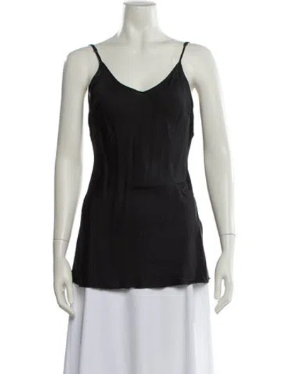 Pre-owned Organic By John Patrick Scoop Neck Sleeveless Top In Black