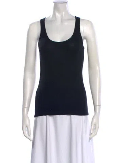 Pre-owned Organic By John Patrick Scoop Neck Sleeveless Top In Black