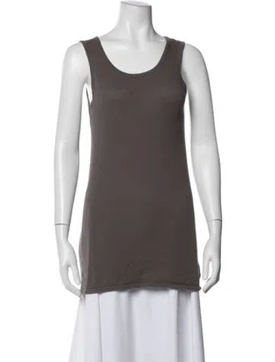 Pre-owned Organic By John Patrick Scoop Neck Sleeveless Top In Grey