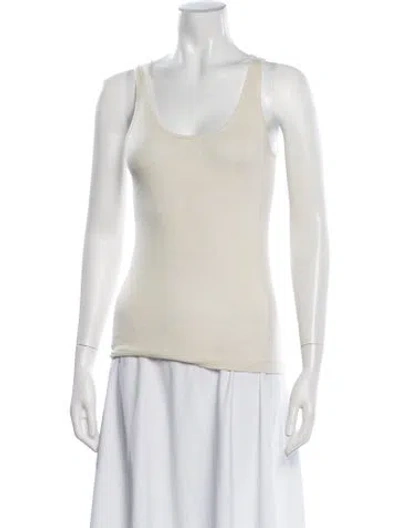 Pre-owned Organic By John Patrick Scoop Neck Sleeveless Top In Neutrals