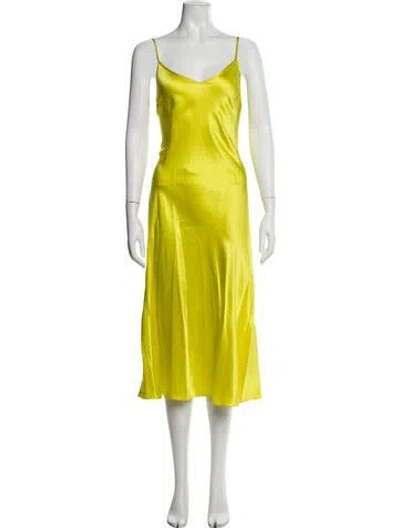 Pre-owned Organic By John Patrick Silk Long Dress In Green