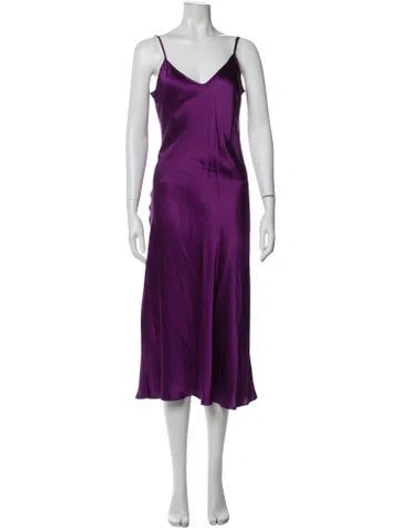 Pre-owned Organic By John Patrick Silk Long Dress In Purple