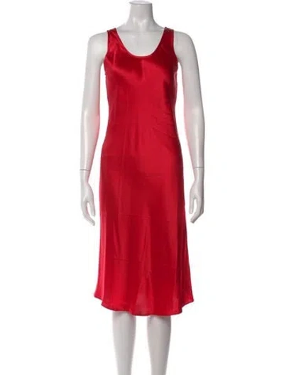 Pre-owned Organic By John Patrick Silk Midi Length Dress In Red