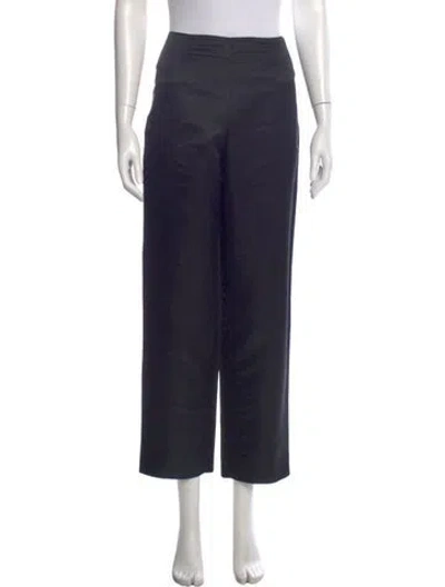 Pre-owned Organic By John Patrick Silk Straight Leg Pants In Blue