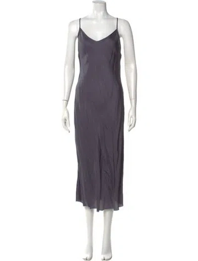 Pre-owned Organic By John Patrick Square Neckline Long Dress In Purple