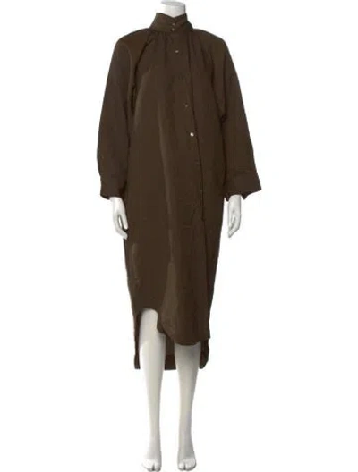 Pre-owned Organic By John Patrick Striped Long Dress In Green