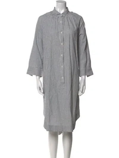 Pre-owned Organic By John Patrick Striped Midi Length Dress In Multi