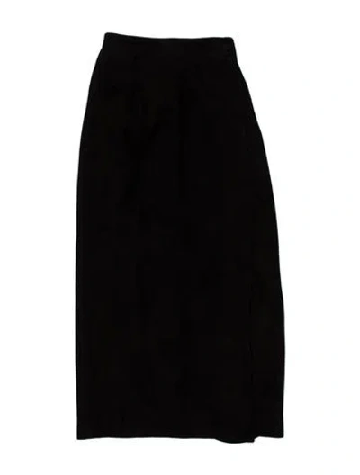 Pre-owned Organic By John Patrick Suede Midi Length Skirt In Black
