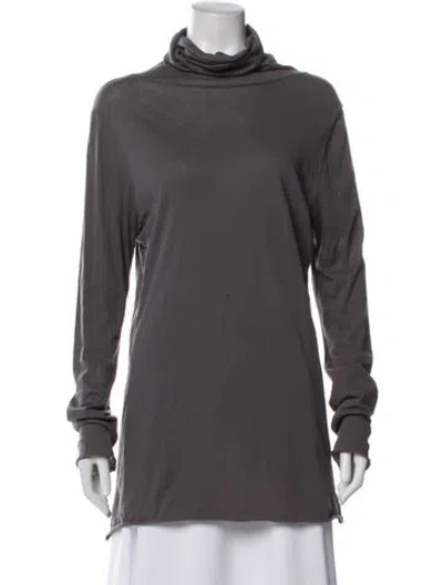 Pre-owned Organic By John Patrick Turtleneck Long Sleeve Tunic In Gray