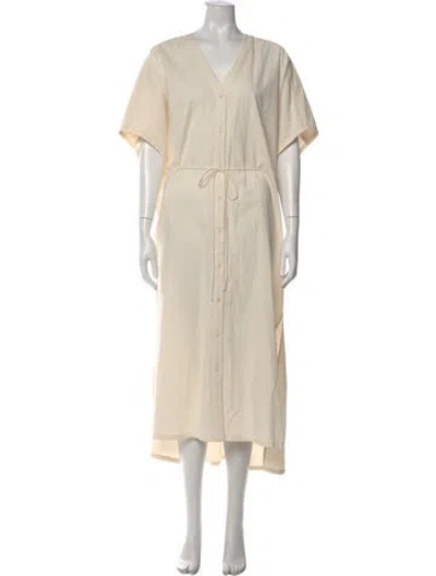 Pre-owned Organic By John Patrick V-neck Long Dress In Neutral
