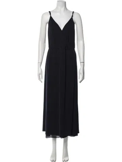 Pre-owned Organic By John Patrick V-neck Midi Length Dress In Blue