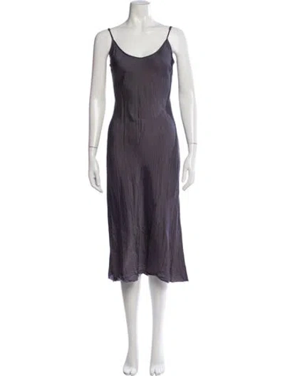 Pre-owned Organic By John Patrick V-neck Midi Length Dress In Purple