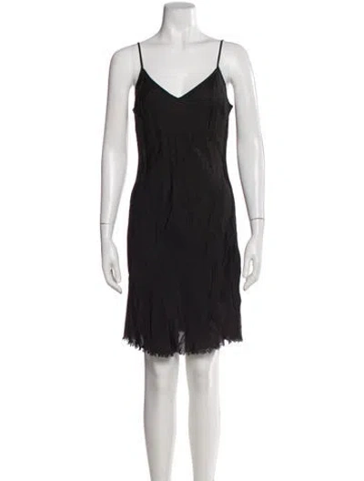 Pre-owned Organic By John Patrick V-neck Mini Dress In Black