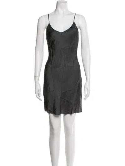 Pre-owned Organic By John Patrick V-neck Mini Dress In Gray