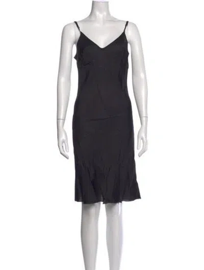 Pre-owned Organic By John Patrick V-neck Mini Dress In Gray