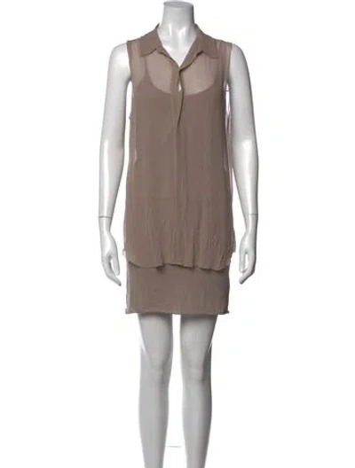 Pre-owned Organic By John Patrick V-neck Mini Dress In Neutral