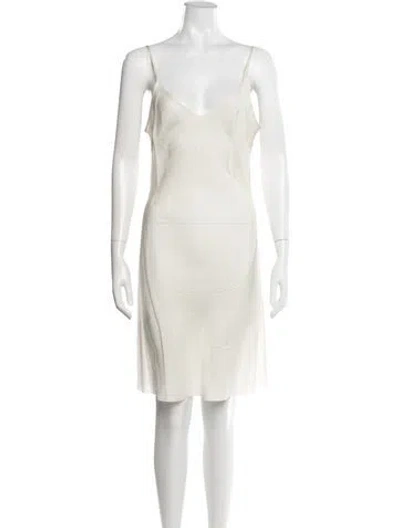 Pre-owned Organic By John Patrick V-neck Mini Dress In Neutrals