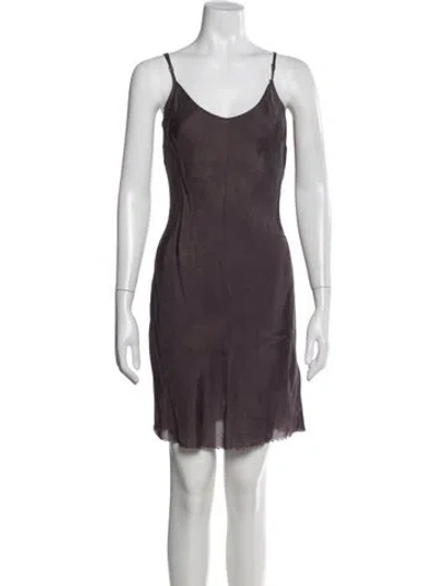 Pre-owned Organic By John Patrick V-neck Mini Dress In Purple