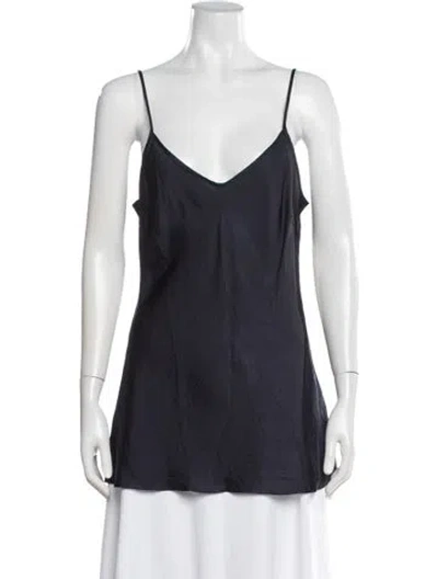 Pre-owned Organic By John Patrick V-neck Sleeveless Top In Blue
