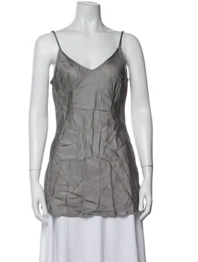 Pre-owned Organic By John Patrick V-neck Sleeveless Top In Green
