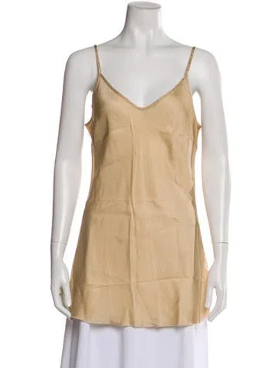 Pre-owned Organic By John Patrick V-neck Sleeveless Top In Neutral