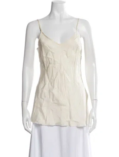 Pre-owned Organic By John Patrick V-neck Sleeveless Top In Neutrals
