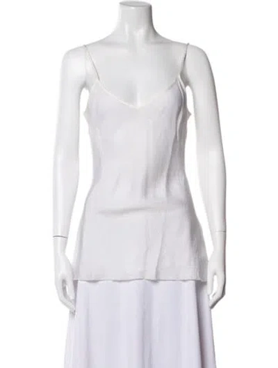 Pre-owned Organic By John Patrick V-neck Sleeveless Top In White
