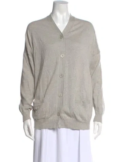 Pre-owned Organic By John Patrick V-neck Sweater In Gray