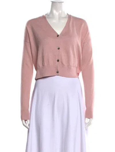 Pre-owned Organic By John Patrick V-neck Sweater In Pink