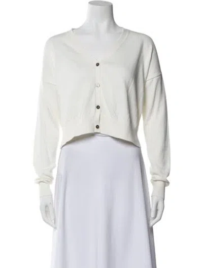 Pre-owned Organic By John Patrick V-neck Sweater In White