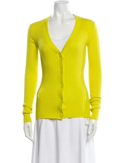 Pre-owned Organic By John Patrick V-neck Sweater In Yellow