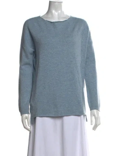 Pre-owned Organic By John Patrick Wool Crew Neck Sweater In Blue
