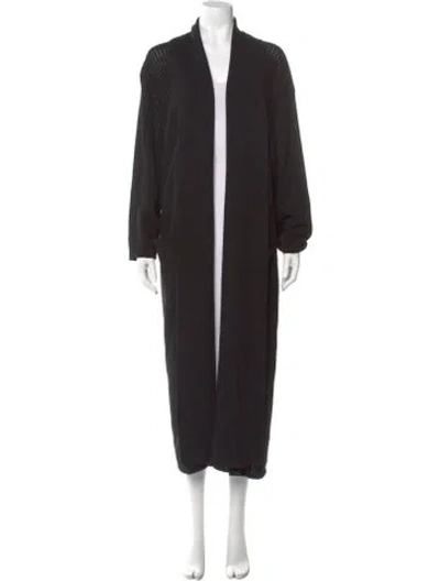 Pre-owned Organic By John Patrick Wool Open Front Sweater In Black