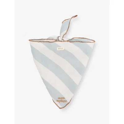 Organic Zoo Blue White Stripes Kids' Stripe-print Scout Cotton Scarf
