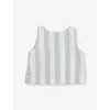 Organic Zoo Blue White Stripes Sardine Stripes Resort Cotton Top 6 Month