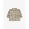 Organic Zoo Shoreline Gingham Cotton Shirt 6 Months-5 Years Blue/brown In Animal Print