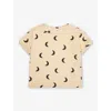 Organic Zoo Graphic-print Short-sleeve Organic-cotton Towelling T-shirt 0-4 Years In Cream/moon Print