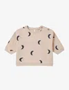 Organic Zoo Moon-print Organic-cotton Sweatshirt 3 Months- 4 Years In Cream/navy