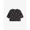 Organic Zoo Moon-print Organic-cotton Sweatshirt 3 Months - 4 Y In Charcoal/moons Print